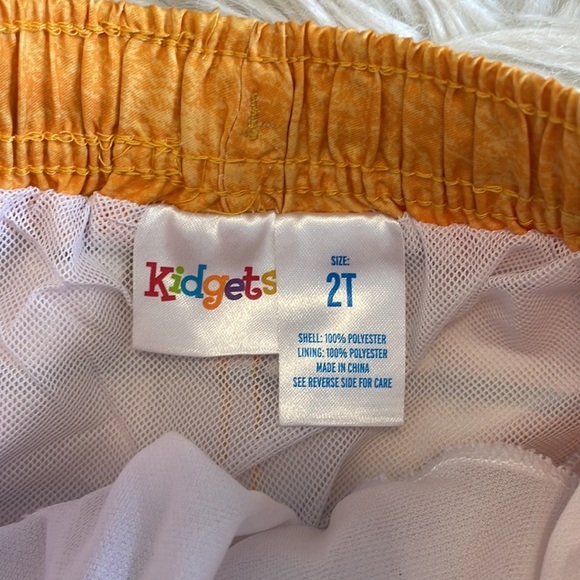 Kidgets orange yellow black striped boys swim trunks swimsuit board shorts SZ 2T - Picture 10 of 17